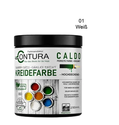 Produktbild von Contura BeGreen 250ml. Kreidefarbe Shabby Chic Möbellack - 01 Weiß