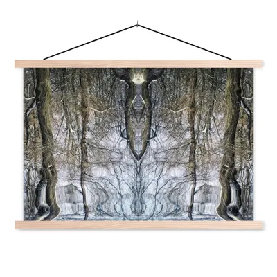 Produktbild von MuchoWow® Textilposter Baum - Kunst - Psychedelisch 60x40 cm mit holzfarbenen Rahmen - Bilder
