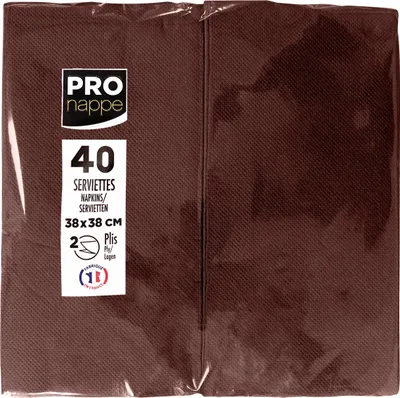 Image de Pronappe 30x 40 serviettes ouate 2 plis pliées 1/8 Chocolat SV623911I