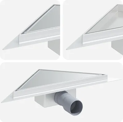 Immagine prodotto di Scarico Doccia Triangolare 2 in 1 Argento 32 x 32 x 7,5 cm