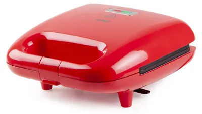 Produktbild von Domo DO9242W, 2 Waffel(n), Kreis, Abbildung, Viertel, Rechteckig, Dreieck, Rot, 750 W, 349 mm, 225 mm