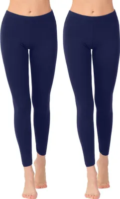 Produktbild von Basic Leggings Lang aus atmungsaktiver Viskose Blau,Gr.52/54, 2er