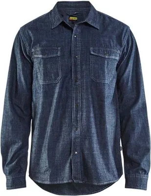Produktbild von Blakläder Jeanshemd 3295 1129 in zwei Farben, Farbe:marineblau, Größe:S