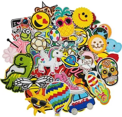 Image de Lot de 60 autocollants - Autocollants pour vêtements - Autocollants - Autocollants - Autocollants pour vêtements - Assortiment d'autocollants - Autocollants DIY pour vêtements