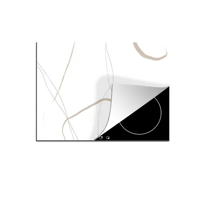 Produktbild von KitchenYeah© Herdabdeckplatte Abstrakt - Minimalismus - Linienkunst , 57x51cm, Küche Deko, Glaskeramikkochfeld Herdabdeckung, Abdeckplatte fùr Kochfeld