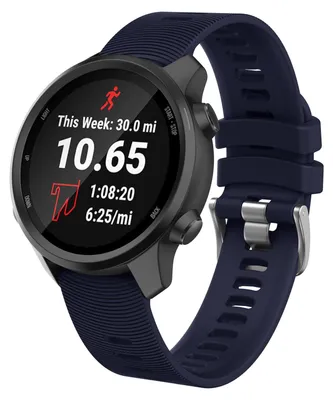 Obrázek produktu pro ISABAKE Náhradní řemínky QuickFit 20 mm pro hodinky Garmin Forerunner 245/245 Music, 645/645 Music, Vivoactive 3/3 Music. Vyrobeno z měkké silikonové gumy. Barva: tmavě modrá