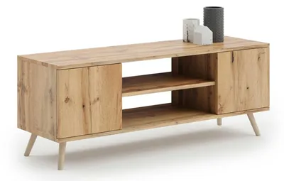 Zdjęcie produktu dla Szafka RTV 155 cm skandynawska dąb craft złoty