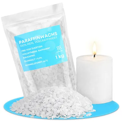 Productafbeelding van Kaarsvet - 1 kg paraffine in tabletvorm - Geschikt voor het gieten van kaarsen - Wit