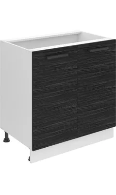 Produktbild von Belini Unterschrank Küche, Küchenunterschrank 80 cm Breite. SD Küchenunterschrank ohne Arbeitsplatte. Küchenschrank mit 2 Türen, Königliches Ebenholz