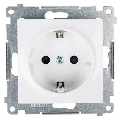 Image de Prise SCHUKO et blanc brillant Contact Simon 54 Premium DGSz1Z.01