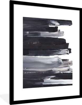 Produktbild von MuchoWow® Gerahmtes Poster Farbe - Schwarz - Design 60x80 cm - Poster mit Schwarzem Bilderrahmen Wandposter Rahmen Foto Bilder - Wohnzimmer - Dekorationen - Prämie