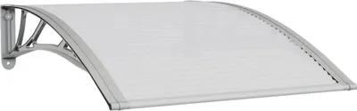 Obrázek produktu pro Stříška na dveře šedá a průhledná 100 x 75 cm polykarbonát