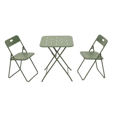 Produktbild von 3tlg Gartenlounge-Set 2 Stühle und 1 Tisch Gartenmöbel Set Balkonmöbel-Set für Außenbereich und Balkon Grün