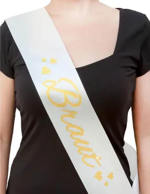 Produktbild von Oblique Unique Schärpe Braut JGA Junggesellinnenabschied Hen Party Bride to be weiss