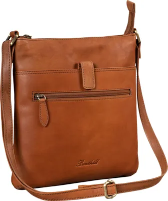 Produktbild von Benthill Umhängetasche Damen Leder - Shopper aus Rindsleder - Handtasche mit Reißverschluss - Schultertasche / Bag Beutel - Ledertasche