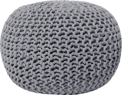 Obrázek produktu pro BELIANI Pouf tmavě šedá 100% bavlna kulatý Ø50 cm elegantní moderní