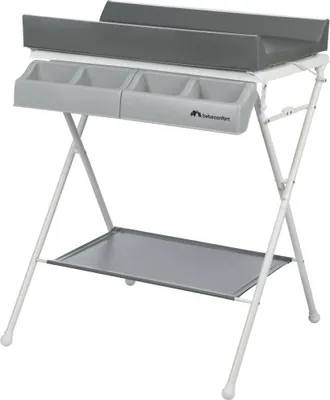 Image de Bebeconfort Baltic matelas à langer avec baignoire, pliable, compact, matelas rembourré inclus, couleur Grey Mist