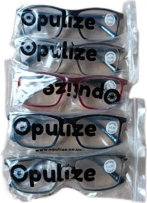 Produktbild von OPULIZE Ink Lessebrille Groß Rechteckig Rahmen Federscharniere Optics 5er Pack Flair