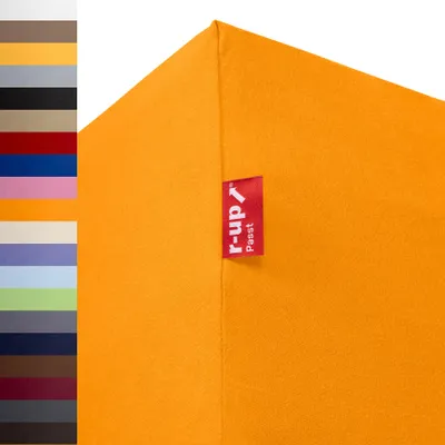 Produktbild von r-up Passt Spannbettlaken 90x200-100x200 bis 35cm Höhe orange 100% Baumwolle 130g/m²