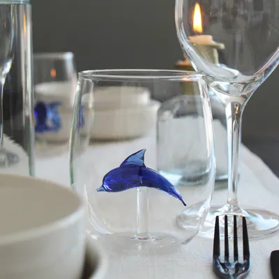 Produktbild von Winkee - Handgemachtes Taucher Glas | Kristall-Trinkglas | Dessertglas mit Glas-Taucher | Hochwertige Gläser für alle Anlässe | Geschenk für Geburtstag, Hochzeit, Jubiläum | Hochwertig