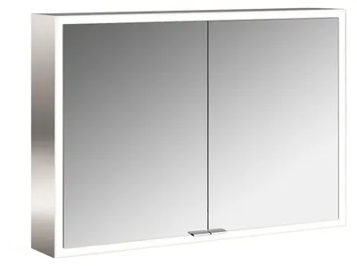 Image de emco prime Armoire de toilette avec éclairage, 1000 mm, 2 portes, avec parois latérales miroitées, modèle apparent, 949706283
