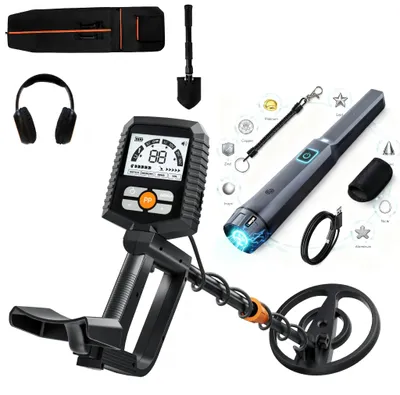 Zdjęcie produktu dla Detektor metali - MD13 - Wodoodporny (IP68) - Wysoka czułość - Ochrona przed zakłóceniami - 4 tryby pracy - Wyświetlacz LCD - Pomarańczowy