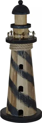 Produktbild von Deko Leuchtturm Holz Maritim Garten Figur Skulptur Objekt Turm