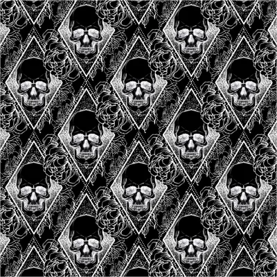 Produktbild von Wallario Wandbild aus Acryl, 50 x 50 cm, freischwebende Optik - Totenkopf-Muster