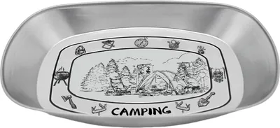 Produktbild von Outdoor-Camping-Teller, Obst-Servierteller, lebensmittelecht, BPA-frei, hitzebeständig, rostfrei, Grillteller, Campingutensilien