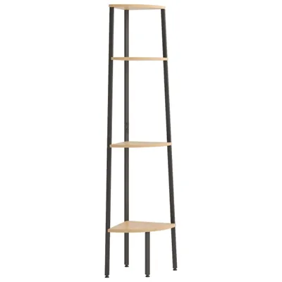 Immagine prodotto di vidaXL Scaffale angolare a 4 ripiani Marrone chiaro e nero 45,5 x 31,5 x 150 cm