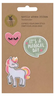Immagine prodotto di Adesivi in tessuto casual (3 pezzi) - Set scolastico Unique, Stick on Unicorn
