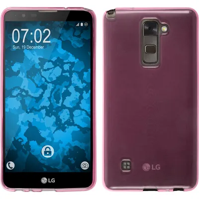 Produktbild von PhoneNatic Case kompatibel mit LG Stylus 2 - pink Silikon Hülle transparent + 2 Schutzfolien