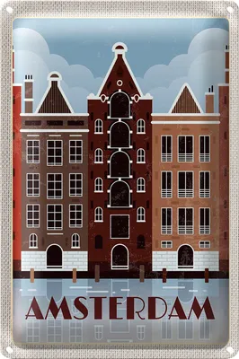 Produktbild von Blechschild Reise 20x30cm Amsterdam Reiseziel