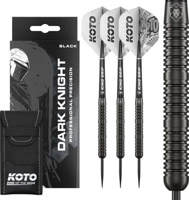 Produktbild von KOTO - Dark Knight, 22 G, Schwarz, 80% Tungsten, Dartpfeile, Inkl. 3 Barrels, 3 Flights & 3 Shafts