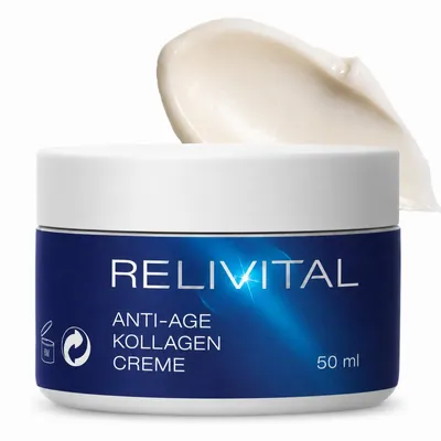 Produktbild von Relivital – Meereskollagen, Elastin & Centella Asiatica – Anti-Age Kollagen Creme mit Acmella Oleracea zur Faltenreduktion – 50 ml (1 Pack)