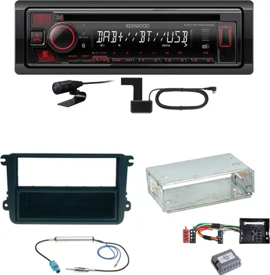Produktbild von Kenwood KDC-BT450DAB Bluetooth DAB Einbauset für Golf 5 6 Passat 3C CC B7 Touran