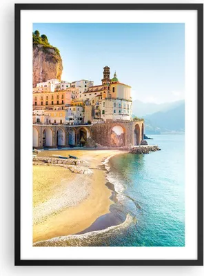 Produktbild von Gerahmtes Poster - Schwarzer Rahmen - Küste Amalfi Italien - 50x70 cm - Wand Bild - Wanddeko - Wandbilder - Kunstposter - Wandposter - Bilderrahmen - Bilder - Kunstdruck - P2BPA50x70-5187