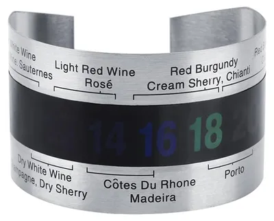 Weinthermometer Edelstahl Armband-Sensor LCD 15s