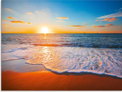 Produktbild von ARTland Glasbild Sonnenuntergang und das Meer Größe: 60x45 cm
