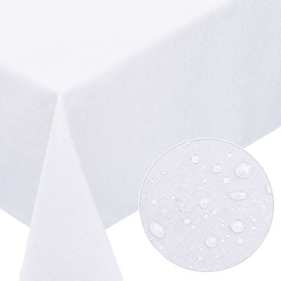 Melody® Premium Tischdecke Leinen-Optik abwaschbar mit Fleckschutz 130x220cm eckig weiss