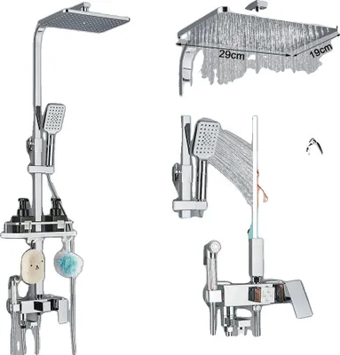 Produktbild von Duscharmatur-Set, stilvolles Design, langlebige Messingkonstruktion, Chrom ABS-4