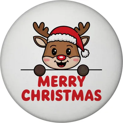 Produktbild von Niedliches Rentier mit Mütze - Merry Christmas Magnet