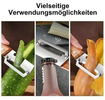 Gemüseschäler 2-in-1 mit Flaschenöffner, Edelstahlklinge