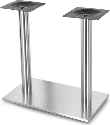 Produktbild von Mucola Tischsäule Tischfuß Möbelfuß Tischbein Stützfuß Möbelbein SilberEckfuß Tischbeine Tischkufe Boxenständer - 1x Doppeltischsäule mit Eckfuß