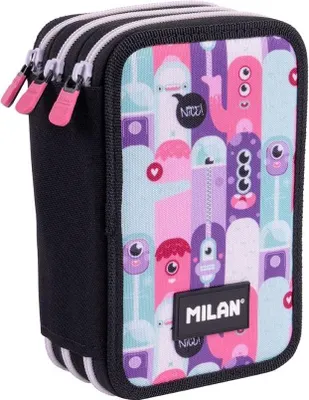 Zdjęcie produktu dla Piórnik wyposażony MILAN Aliens 2 z 3 przegródkami – różowy/fioletowy
