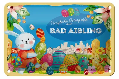 Produktbild von Blechschild Ostern Ostergrüße 18x12cm BAD AIBLING Geschenk