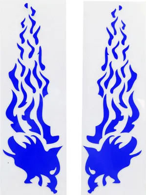 Produktbild von 2 Stück reflektierende Aufkleber mit blauem Flammenmuster, dekorativ für Motorrad, Auto