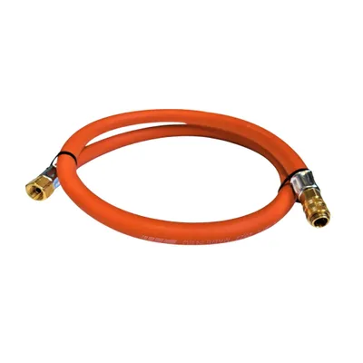 Produktbild von Zatechs Propan Butan Gasschlauch 1m 20 bar Ø9mm DN 5 Type 21 - 3/8" Zoll LKS Anschluß mit Schnellkupplung (Muffe) RQS Gas Hose für Gasgrillgeräte
