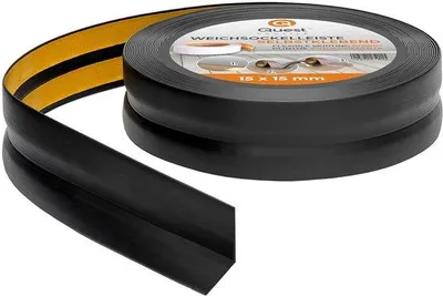 Produktbild von Selbstklebende Sockelleiste Flexible PVC 15 mm x 15 mm Schwarz