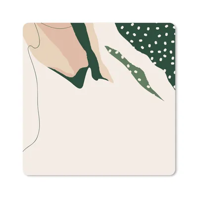 Produktbild von MuchoWow® Mauspad Mousepad Blatt - Punkte - Grün - Abstrakt 20x20 cm - Mousepads - Maus Mat - Pad - Mausunterlage - Desk Mat - Bureauartikeln